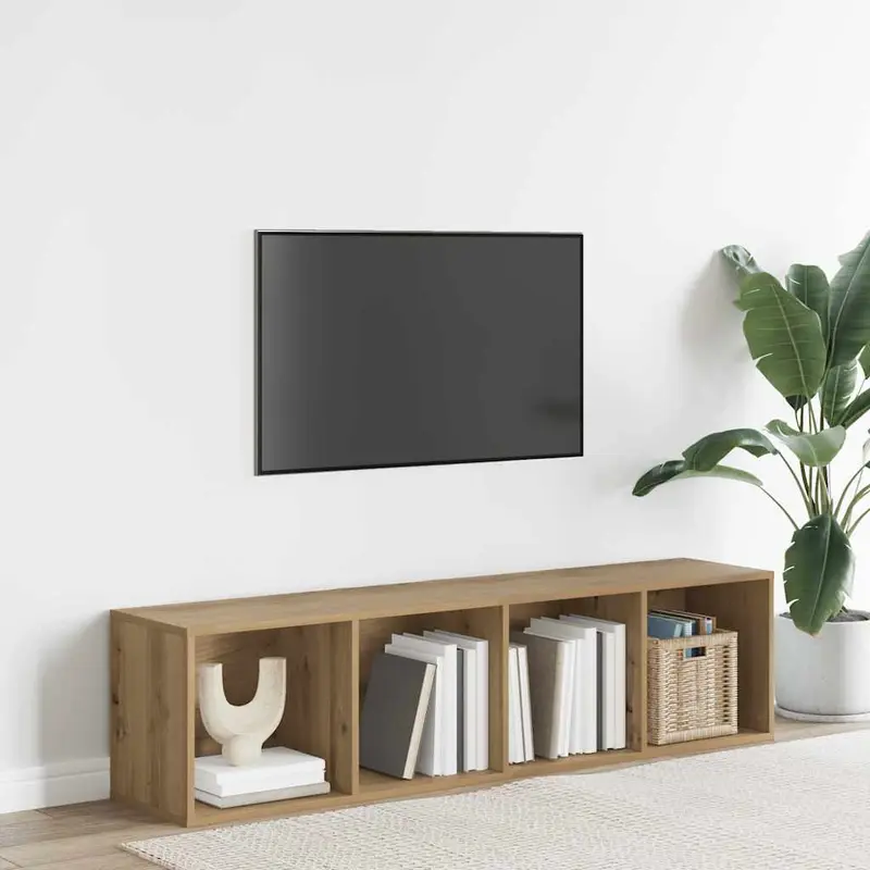 Mueble de TV/Librería roble artesanal 36x30x143cm