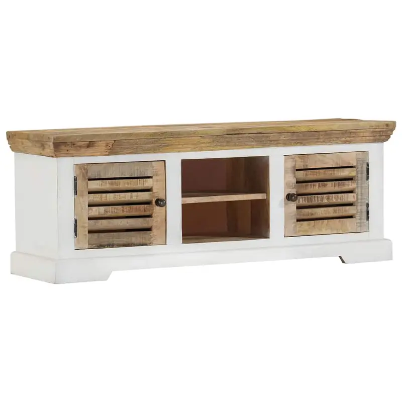 Mueble de TV madera maciza de mango 110x30x40 cm