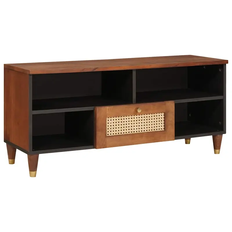 Mueble de TV Marrón 100 x 33,5 x 46 cm Madera de mango maciza