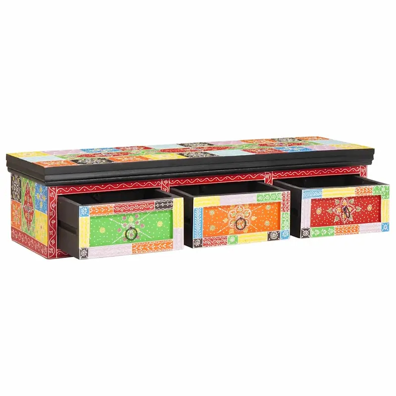 Mueble de TV Multicolor 100 x 30 x 24 cm Madera maciza de Mango