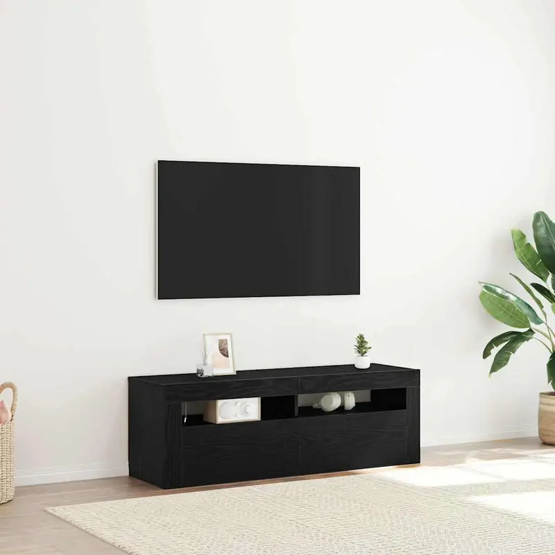 Mueble de TV Roble Negro 120 x 35 x 40 cm Madera de ingeniería