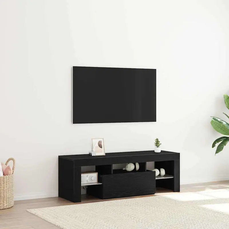 Mueble de TV Roble Negro 120 x 35 x 40 cm Madera de ingeniería