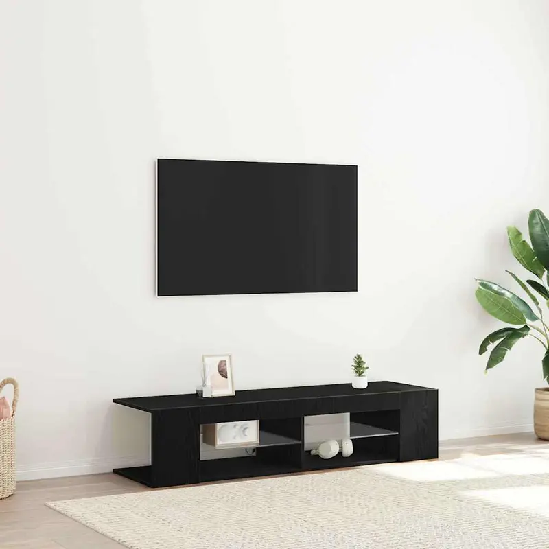 Mueble de TV Roble Negro 135 x 39 x 30 cm Madera de ingeniería