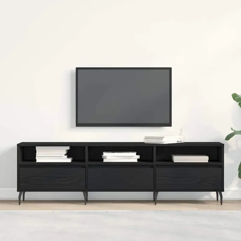 Mueble de TV Roble Negro 150 x 30 x 44,5 cm