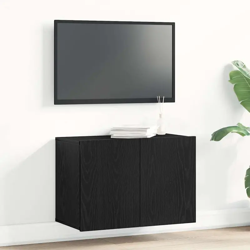 Mueble de TV roble negro 60x30x41 cm madera de ingeniería
