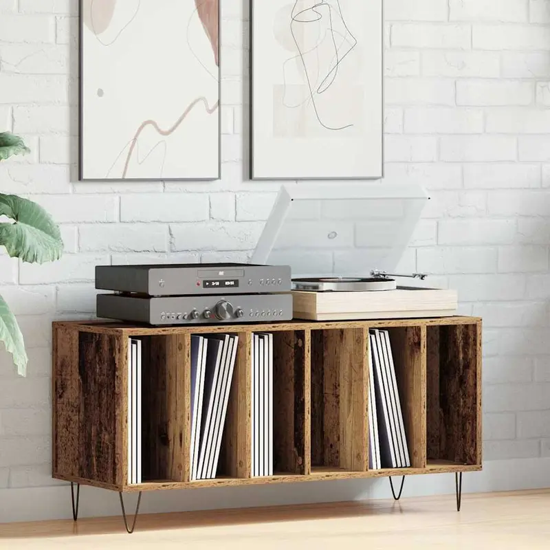Mueble para discos de vinilo Madera vieja 100 x 38 x 48 cm