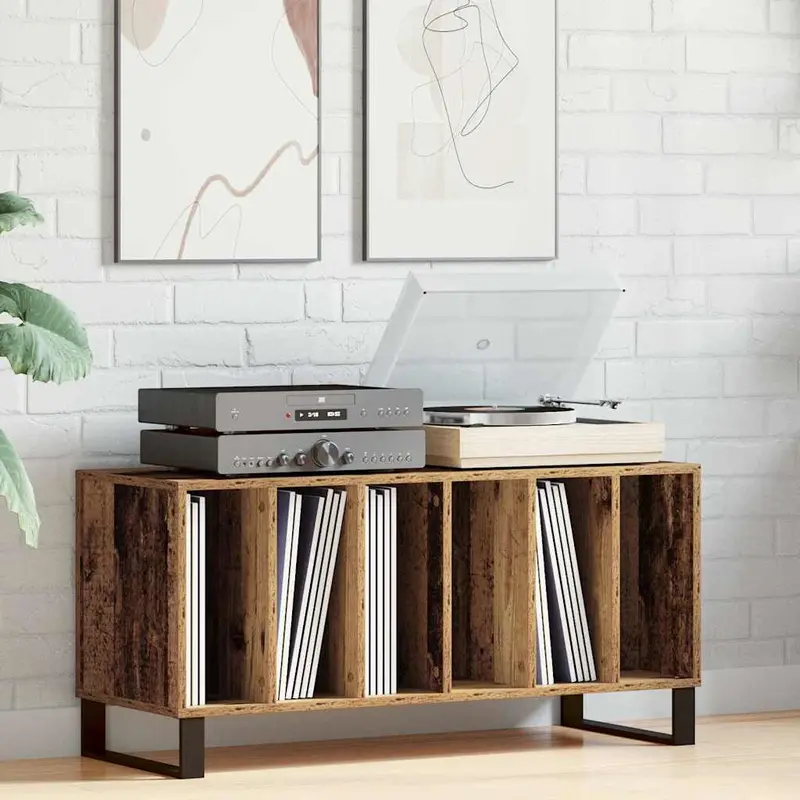 Mueble para discos de vinilo Madera vieja 100 x 38 x 48 cm
