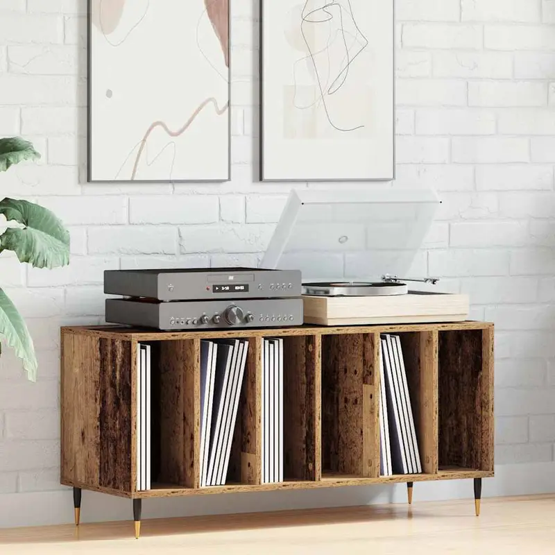 Mueble para discos de vinilo Madera vieja 100 x 38 x 48 cm