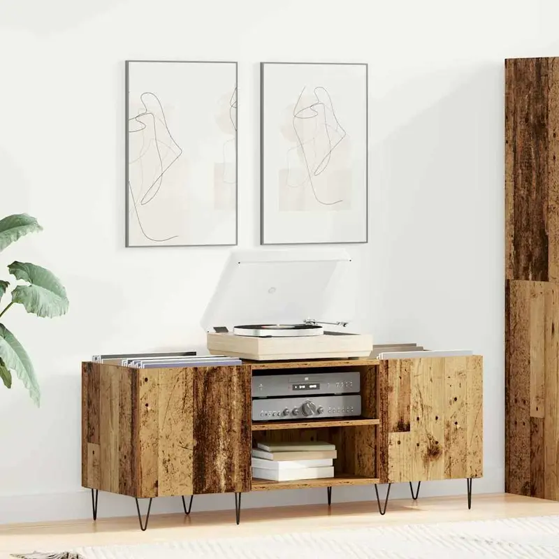 Mueble para discos de vinilo Madera Vieja 121 x 38 x 48 cm