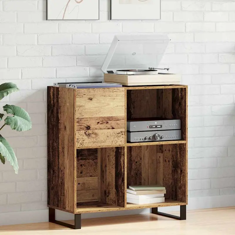 Mueble para discos de vinilo Madera vieja 84,5 x 38 x 89 cm