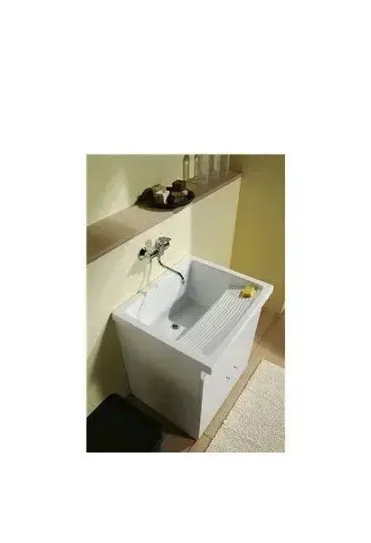 Mueble para lavadero 64 cm tablero melamínico color blanco resistente y funcional Riba 75 Unisan