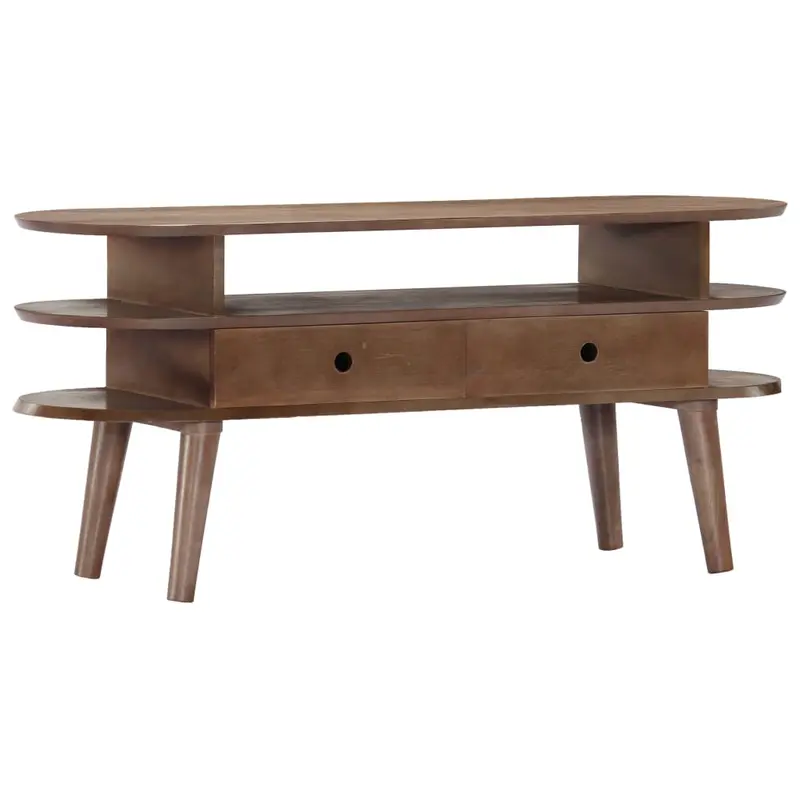 Mueble para TV de madera maciza de acacia 110x35x50 cm