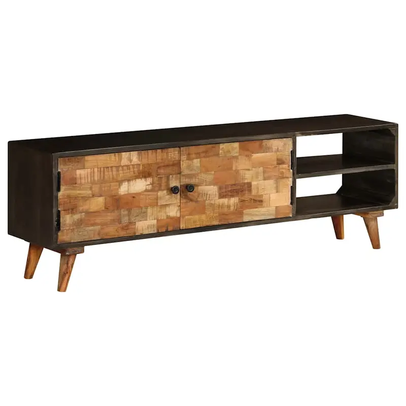 Mueble para TV de madera maciza de mango 140x30x45 cm