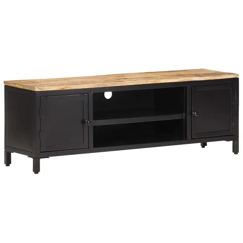 Mueble para TV de madera maciza de mango rugosa 120x30x40 cm