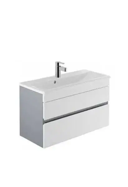 Mueble suspendido 83 cm MDF gris blanco moderno y funcional look Unisan