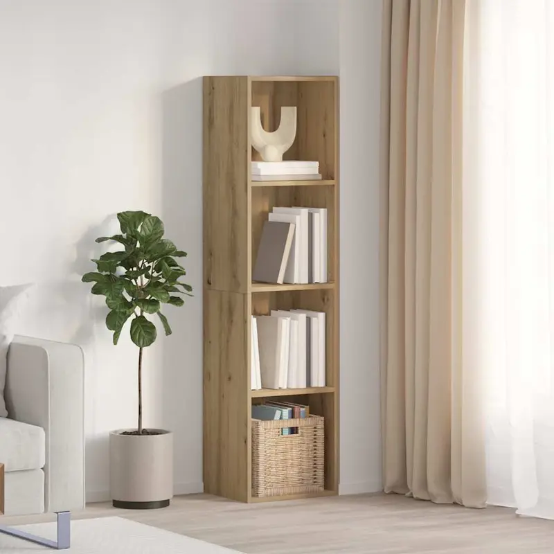 Mueble TV/Librería madera vieja 36x30x143cm madera ingeniería