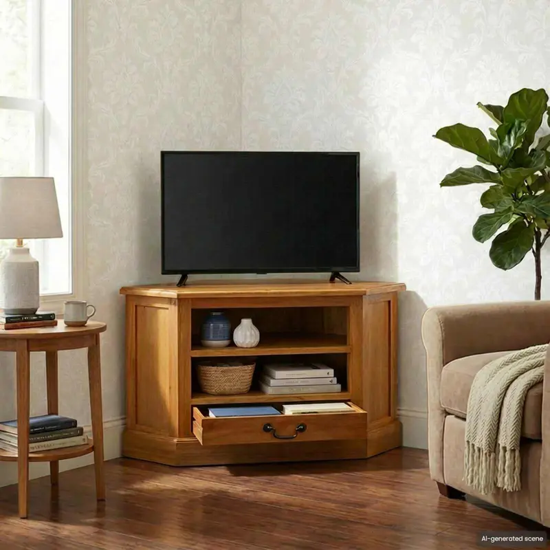 MuebledeTVdeesquina con cajón Natural 79 x 40 x 46 cm