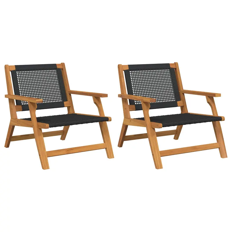 Muebles de jardín 2 pcs Negro 67 x 78 x 73 cm