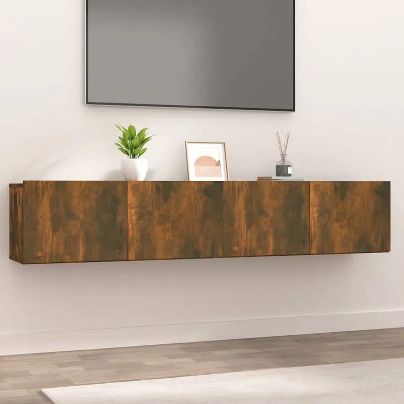 Muebles de TV 2 uds madera ingeniería color roble 80x30x30 cm