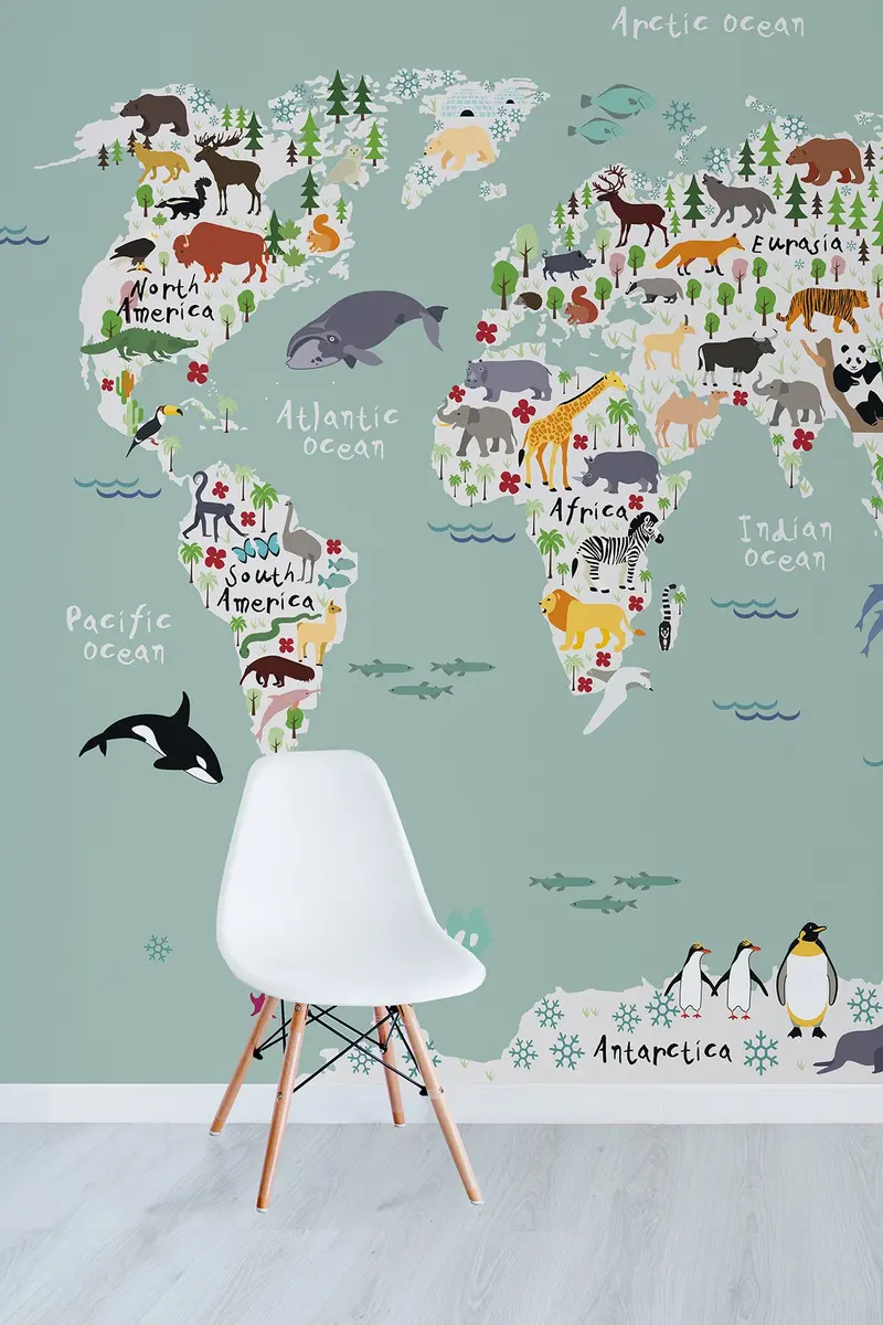 Mural infantil papel pintado Atlas
