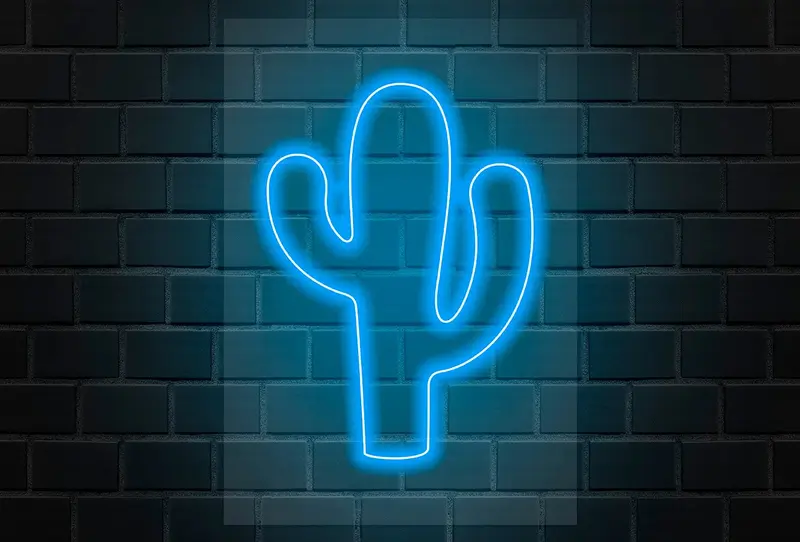 Neón Flex LED Cactus Azul