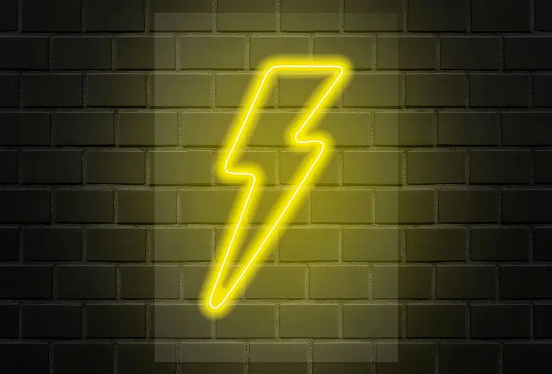 Neón Flex LED Rayo Amarillo