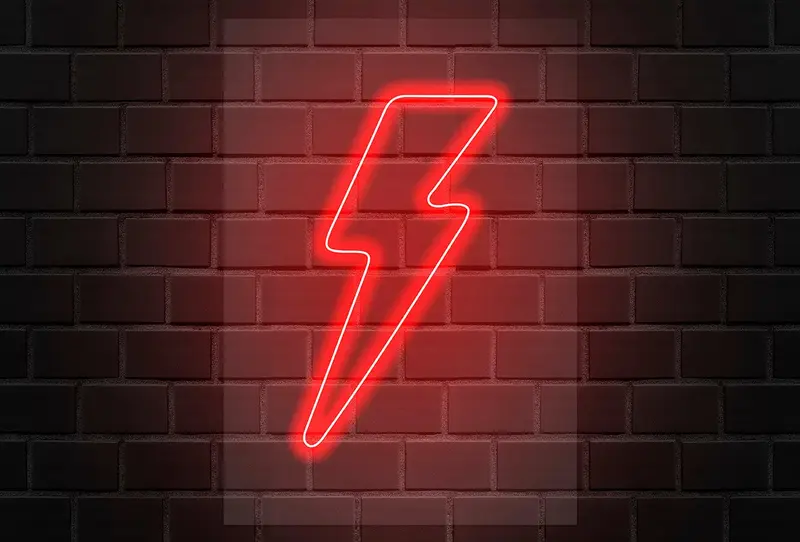 Neón Flex LED Rayo Rojo