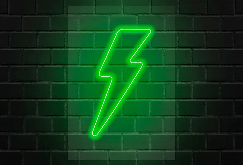 Neón Flex LED Rayo Verde