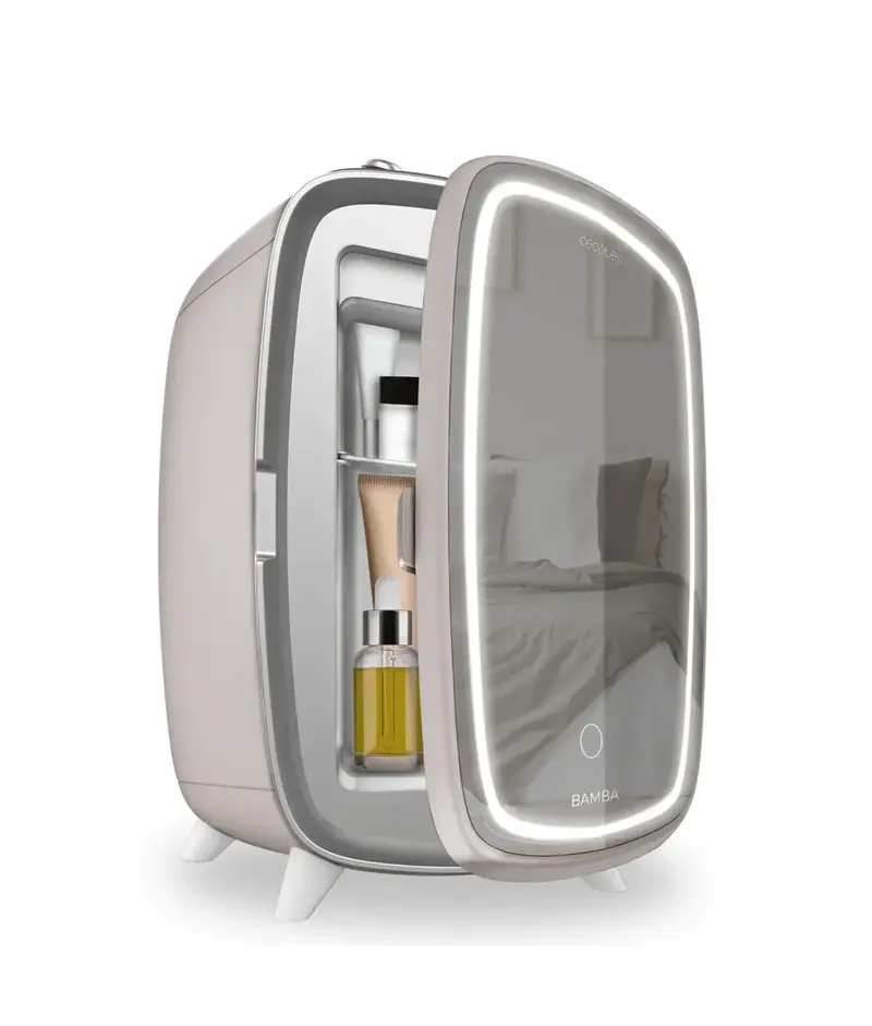 Nevera de Cosméticos 6L con espejo y luz LED Bamba CoolingBeauty 6000 Cecotec