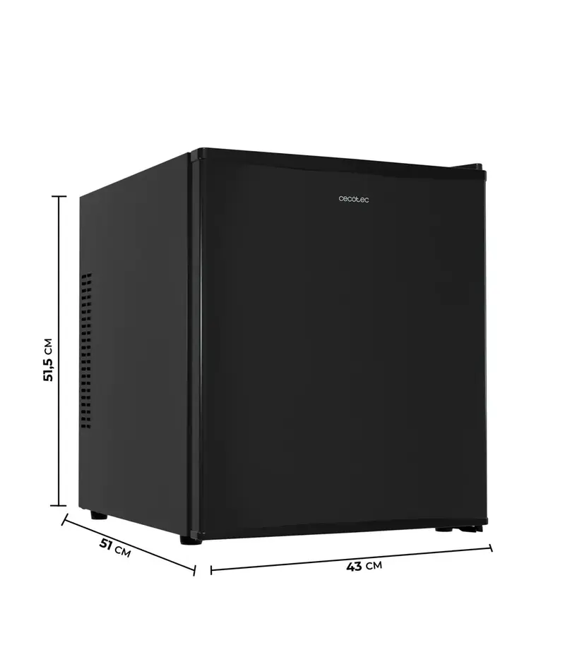 Nevera Mini Bar termoeléctrica Bolero CoolMarket BC SD 47 Black 44 Litros silenciosa con control mecánico y luz LED de Cecotec