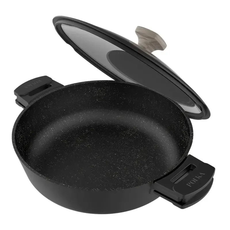 Olla Baja Antiadherente 28 cm de Aluminio Fundido para Todo Tipo de Cocinas de Cecotec
