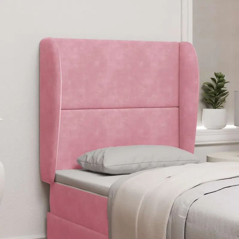 Oreja de cabecero Rosa 80 x 23 x 6 cm Terciopelo