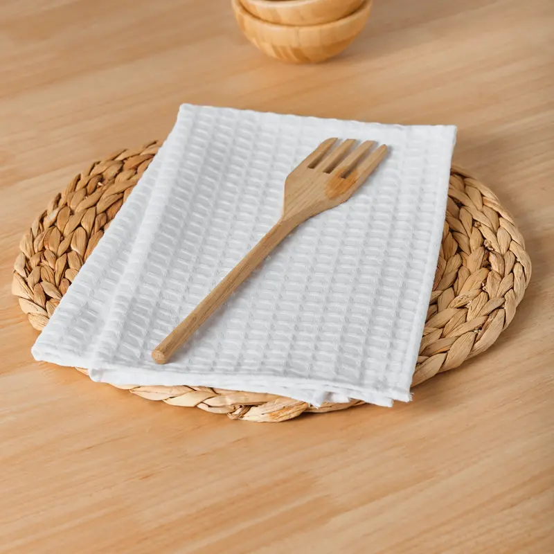 Pack 2 servilletas Waffle Blanco 45x45 cm