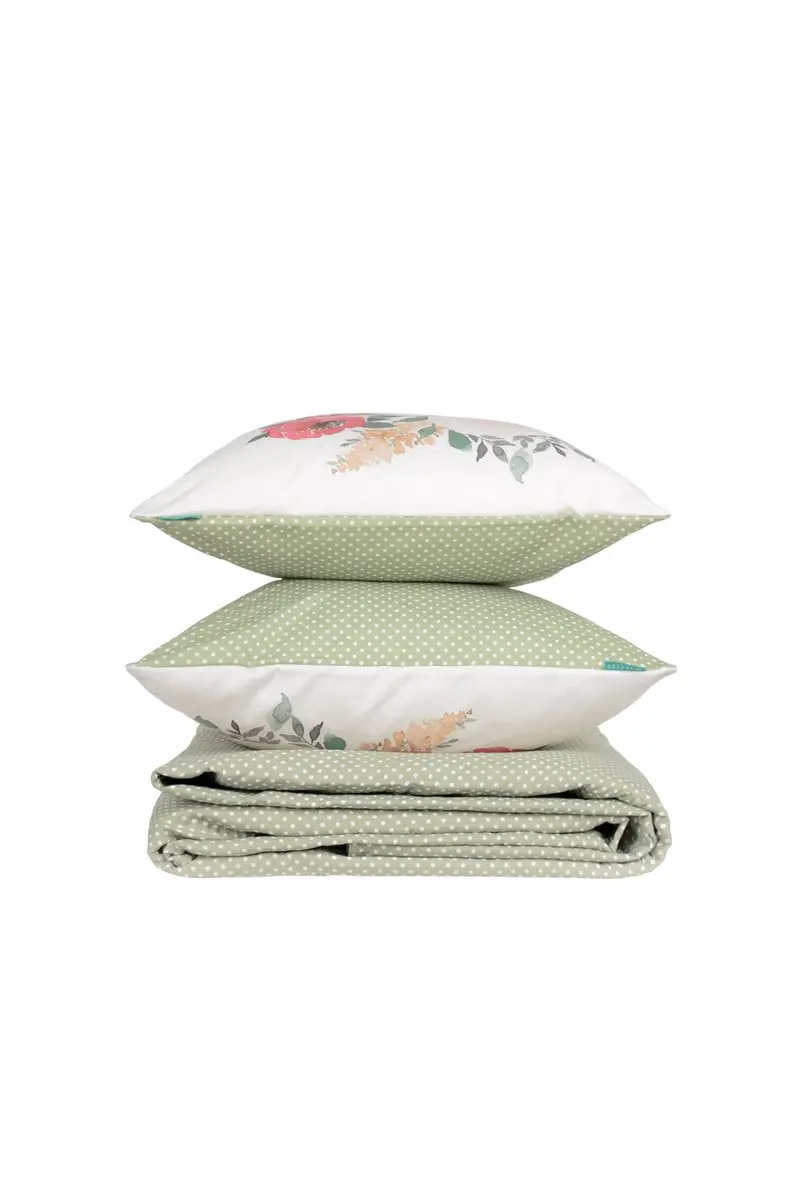 Pack Colcha Topos Verdes