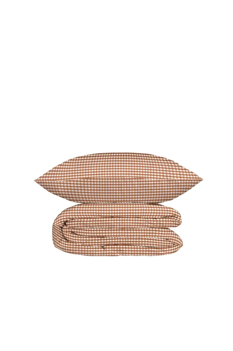 Pack Cubrecama Infantil Vichy Marrón