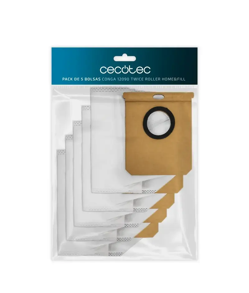 Pack de 5 Bolsas Higiénicas 2L para Autovaciado Conga 12090 Twice Roller de Cecotec