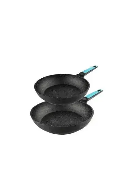 Pack de dos sartenes de 20 y 24 cm hechas en aluminio con revestimiento de teflón polka platinum thunder de Cecotec