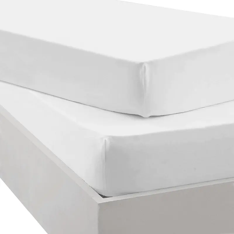 Pack Sábanas Bajeras Algodón Percal de 200 hilos Blanco