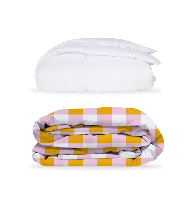 Pack Vichy M Rosa Amarillo  (Funda Nórdica+Relleno)