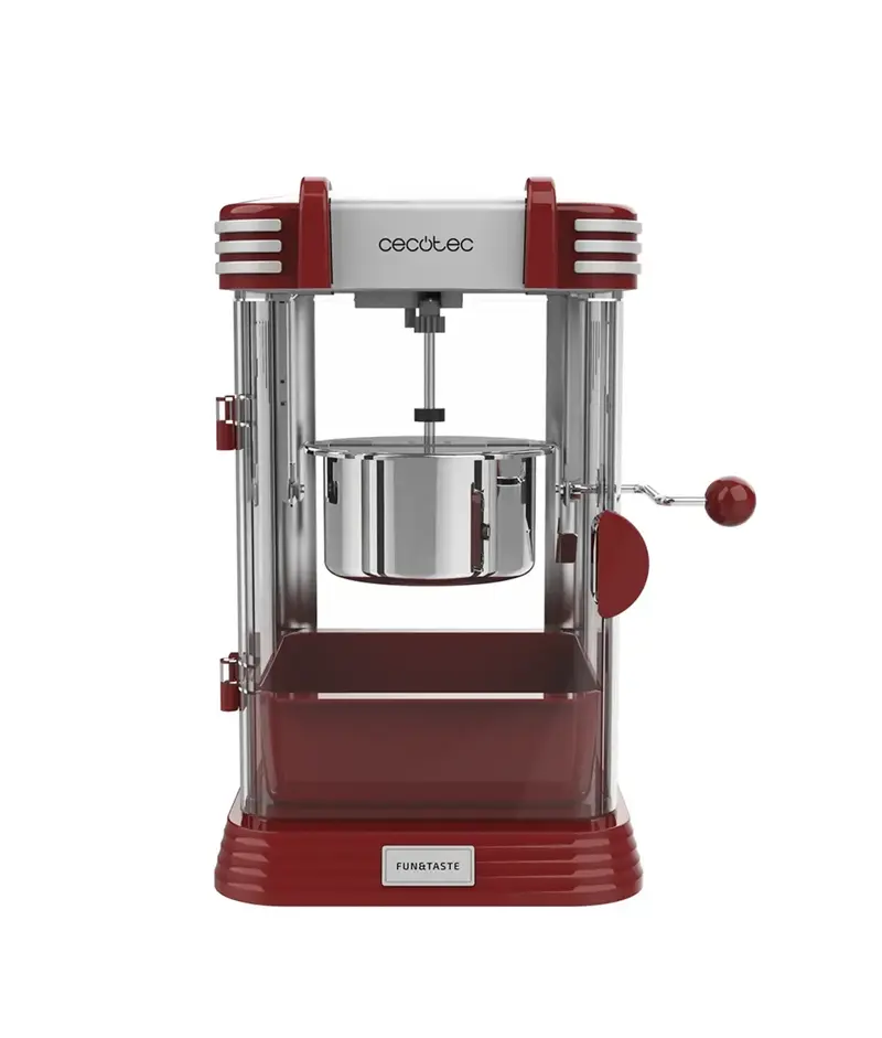 Palomitero Eléctrico Retro 300W con Olla Inoxidable y Bandeja Extraíble de Cecotec