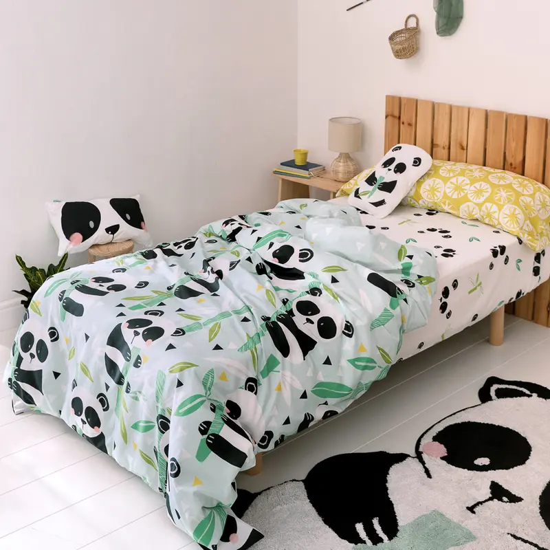 Panda garden blue Juego nórdico 2 piezas