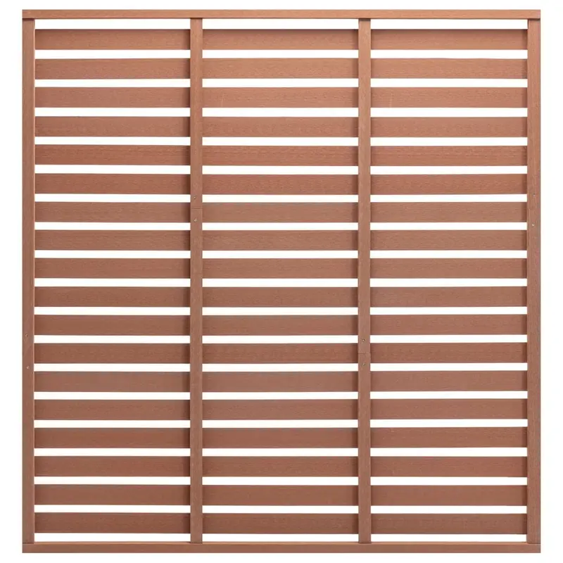Panel de valla con 1 poste WPC marrón 180x180 cm