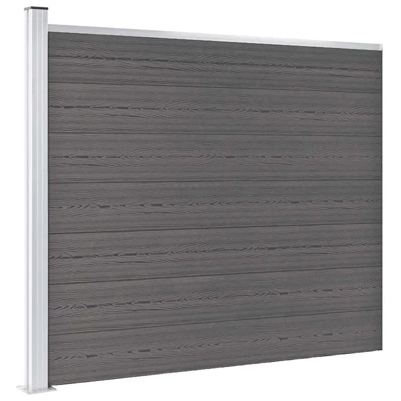 Panel de valla WPC gris 175x146 cm