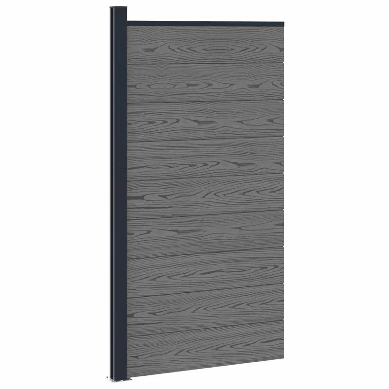 Panel de valla WPC y Aluminio Gris