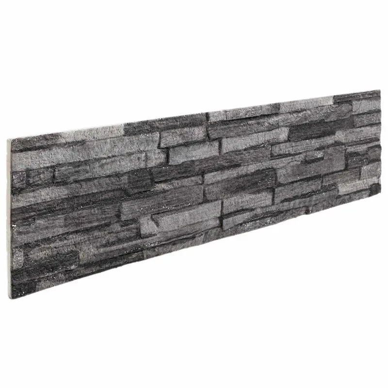 Paneles de pared 10 pcs Antracita 100 x 25 cm Espuma EPS