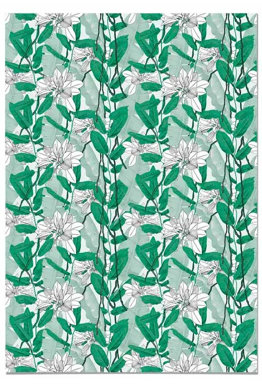Papel Pintado Hojas Verdes