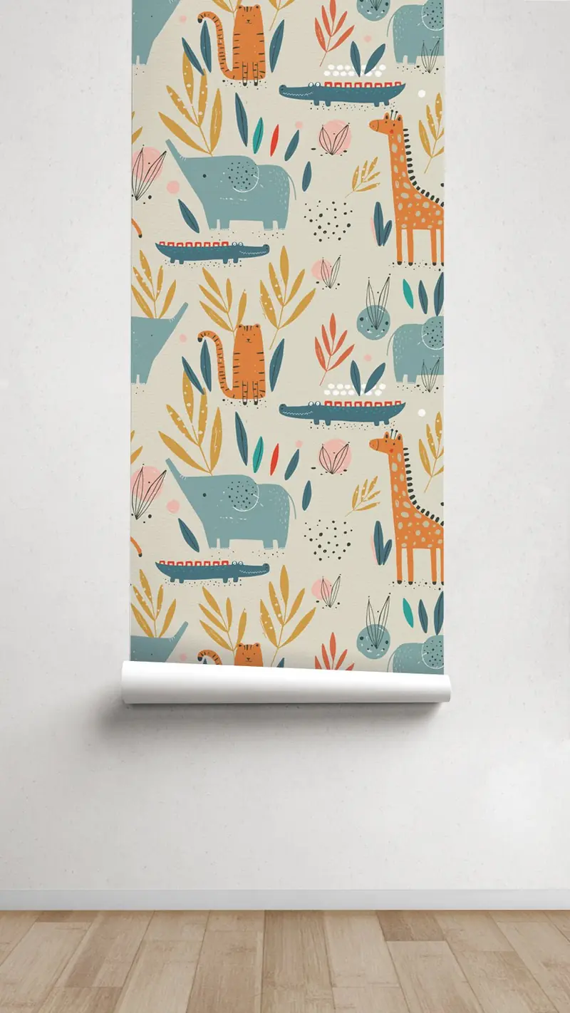 Papel pintado Infantil Animales Selva