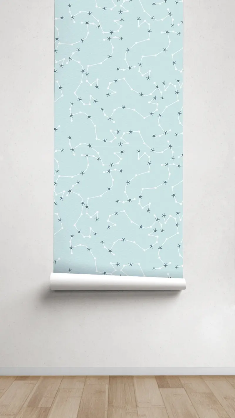 Papel pintado Infantil Constelaciones Azul