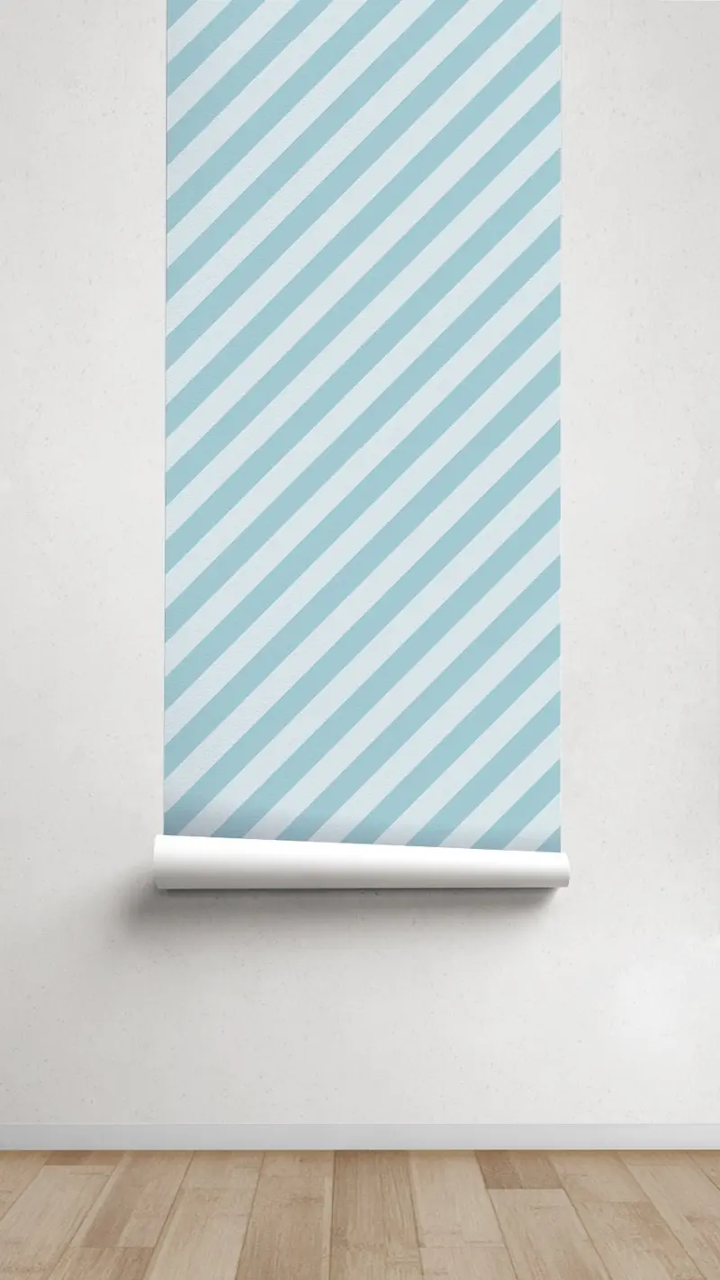 Papel pintado Infantil Diagonal Azul