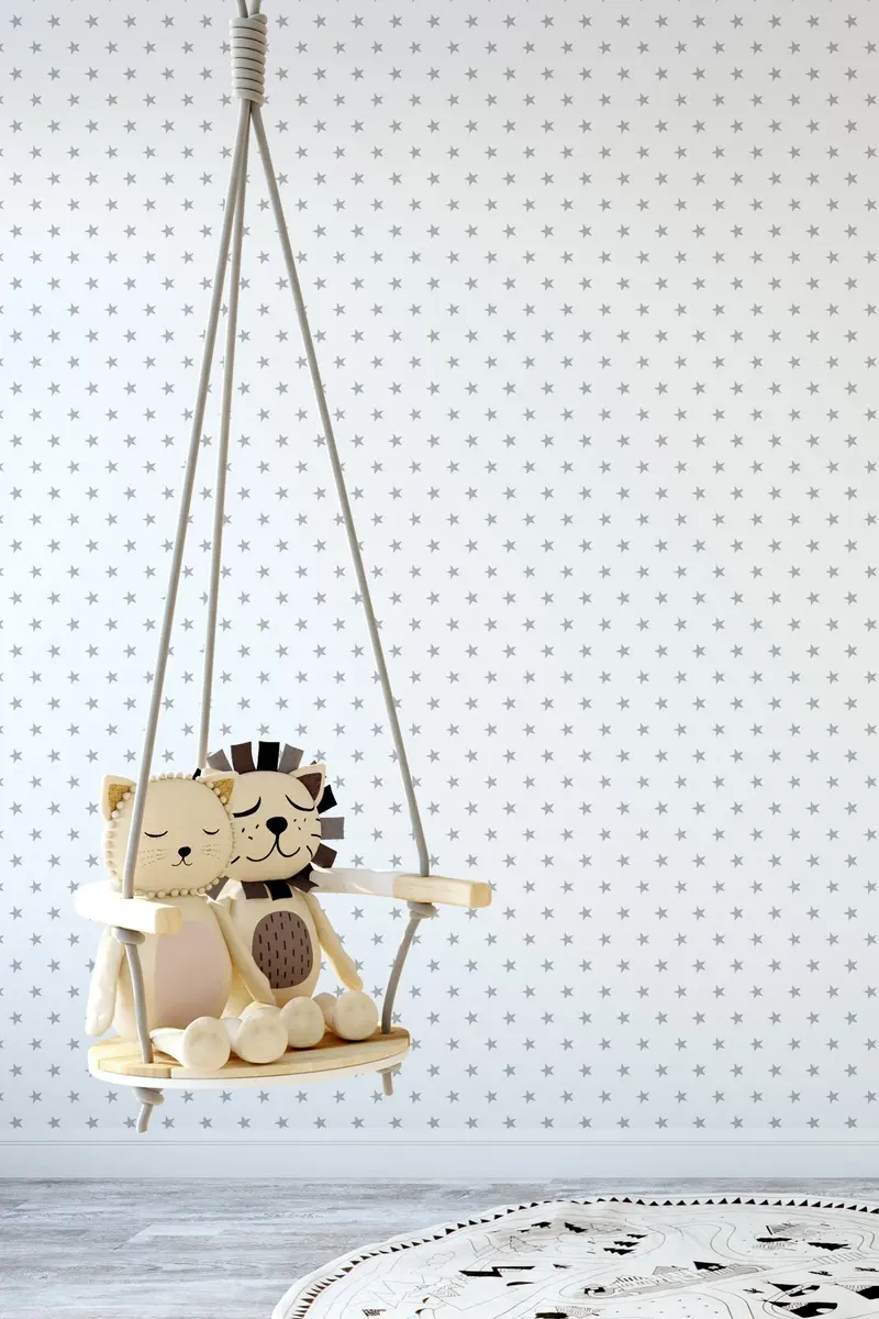 Papel pintado Infantil Estrellitas Blanco